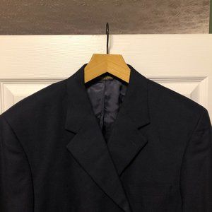 brooks brothers men's new navy 100%worsted wool sport coat jacket blazer 45R